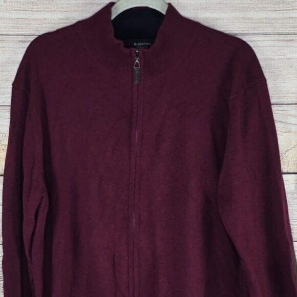 Bugatchi NWT Men's Solid Full Zip Mock Neck Sweater Elbow Patch XL Wool Cashmere - Picture 3 of 10